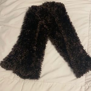 Brown soft fluffy scarf